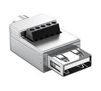 Convertidor USB 2.0 - Tapón De Transferencia Rápida, Adaptador Macho/Hembra | Conector De Caja Metálica, Bloques De Terminales De Alta Eficiencia Para Portátiles, PC, Dispositivos Móviles, Teclado