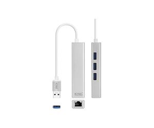 Convertidor USB 3.0 a Ethernet gigabit + 3X USB3.0 - NANOCABLE 10.03.0403