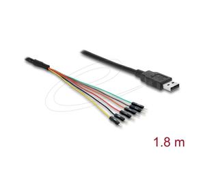 Convertidor USB a TTL Delock 63986 con soporte Windows y Mac, 1,8 m