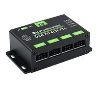 Convertidor USB a UART TTL de 4 Canales Adaptador Serial Industrial con Circuitos de Protección Múltiple, Compatible con Múltiples Sistemas como Win7/8/8.1/10/11, Mac, Linux, Android, etc.