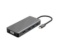 Convertidor USB C de alta velocidad de USB a video/VGA, adaptador multipuerto para múltiples tareas y múltiples tareas con puertos USB adicionales