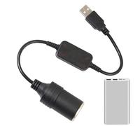 Convertidor USB para cigarrillos de coche, convertidor USB para enchufe de coche | Toma de coche convertidor hembra - Toma de controlador con cable, extensión de 5 V a 12 V, Adapteu