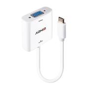 Convertidor USB tipo C - LINDY - VGA - Blanco - Garantía 2 años - Modo Alternativo DisplayPort