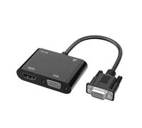 Convertidor VGA A HDTV + ConexióN de Computadora Monitor TV Pantalla Dual con Cable Adaptador Corriente