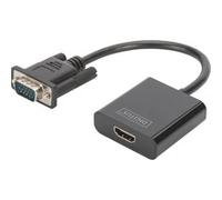 Convertidor VGA - HDMI, Adaptador negro, 0,15 m, VGA (D-Sub), 1920 x 1080 Pixeles, Negro, China, 50 g
