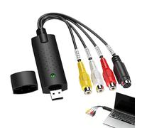 Convertidor VHS a digital, Vídeo Grabber USB 2.0 Adaptador de Audio Video Analógico Un-Botón Edición de VCR Compatible con Windows XP/7/8/10 y Vista para Cassette PC DVD TV Videocámara
