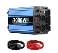 Convertidor Voltaje 3000 W A 7000 W para Panel Solar Batería Coche con Puerto USB Inversor Onda Sinusoidal Pura 12 V CC 24 V A 230 V Enchufe Europeo Convertidor(24V 230V 7000W EU)