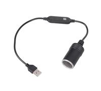 Convertidores de adaptadores de Corriente para Encendedor de Cigarrillos de, USB Macho a de 12V, 40cm, con medidor de Voltaje Digital, procesador de Puerto USB a