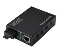 DIGITUS Media Converter - Multimodo - Gbit Ethernet - RJ45/SC - Longitud de onda 850nm - Hasta 0.5km - Red de fibra óptica - Negro