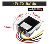 Convertidores elevadores de CC/CC de 12 V a 28 V, fuente de alimentación elevadora de 10 a 27 V a 28 V, 5 A, 10 A, 12 A, módulo transformador estabilizador y regulador de voltaje.(5A Aluminum L)