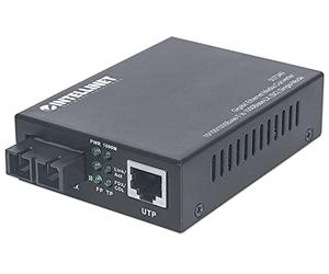 Convertitore Multimediale Intellinet Gigabit Ethernet Monomodale, Da 10/100/1000basE-T A 1000basE-Lx (sc)
