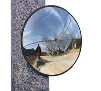 Convex Security Mirror 11.8in - Wide Angle Safety Mirror Adjustable Bracket PC Shatterproof Blind Spot Corner Indoor Outdoor Garage Store Driveway Truck Warehouse Security Visibility Use