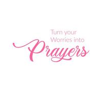 Convierte tus preocupaciones en oraciones Calcomanías de letras 42x99.8cm Decoración de carrocerías Rosa