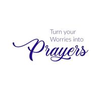 Convierte tus preocupaciones en oraciones Decoración de vinilo para pared 42x99.8cm Cultura del tatuaje Azul oscuro