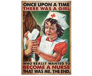Conviértete en un cartel retro de lata de metal Once Upon A Time There was a Girl Who Really Loved Horses and Dogs Vintage Wall Poster Placa de metal Retro para el hogar Jardín Café Decoración de la p
