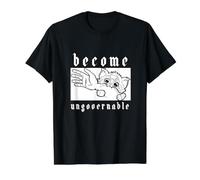 Conviértete en una Clase ingobernable de Resistencia de Brazo mordedor de Gato Camiseta gráfica económica, Hombre, Negro, S