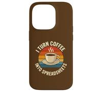 Convierto el café en Hojas de cálculo Meme de Trabajo de Oficina Divertido Carcasa para iPhone 14 Pro