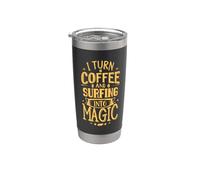 Convierto el café y el surf en un surfista divertido mágico Vaso térmico de acero inoxidable de doble pared
