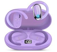 Conyat 7 Modos de 58H Auriculares Bluetooth Oído Abierto para Viajes Negocios, Traducción Audífonos de traducción en Tiempo Real 164 Idiomas, Morado