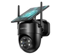 COOAU Camara Vigilancia WiFi Exterior Solar,con Panel Solar sin Cables，360°PTZ Camara de Seguridad para Domicilio，Visión Nocturna Color，Audio Bidirecciona，PIR Sirena，IP66