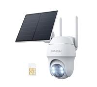 COOAU 4G LTE Cámara Vigilancia Exterior con Sim, 2K 3MP QHD Camara 4G Solar sin Cable con Batería, PTZ 355°/90°, Visión Nocturna, PIR Detección de Movimiento, Audio de Dos Vías, Tarjeta SIM (Blanco)
