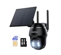COOAU 4G LTE Cámara Vigilancia Exterior con Sim,2K 3MP QHD Camara 4G Solar sin Cable con Batería,PTZ 355°/90°,Visión Nocturna,PIR Detección de Movimiento,Audio de Dos Vías,Tarjeta SIM,Tarjeta SD