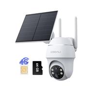 COOAU 4G LTE Cámara Vigilancia Exterior con Sim, 2K 3MP QHD Camara 4G Solar sin Cable con Batería, PTZ 355°/90°, Visión Nocturna, PIR Detección de Movimiento, Audio de Dos Vías, Tarjeta SIM (Blanco)