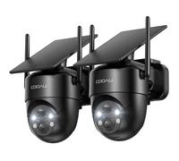 COOAU Camara Vigilancia WiFi Exterior Solar,con Panel Solar sin Cables,360°PTZ Camara de Seguridad para Domicilio,Visión Nocturna Color,Audio Bidirecciona,PIR Sirena,IP66