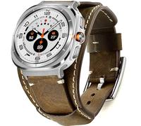 CooBES Correa de piel auténtica compatible con Samsung Galaxy Watch Ultra de 47 mm, pulsera de repuesto para reloj inteligente, correa de caballo loca, correa ajustable de liberación rápida para