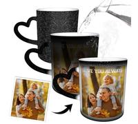 coobopet Taza personalizada con foto, taza personalizada con foto y texto termoadhesivos - 325 ml - Crea tu propia taza - Tazas de cerámica personalizadas para mamá