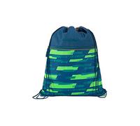 coocazoo Bolsa de gimnasio con bolsillo con cremallera y cordón, elementos reflectantes, trabillas para fijar a la mochila escolar, 10 litros, a partir de 3 grados, Lime Stripe, Moderno e informal