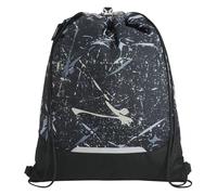 Coocazoo Bolsa de gimnasio con bolsillo con cremallera y cordón, elementos reflectantes, hebilla de fijación a mochila escolar, 10 litros, a partir de 3 grados, Reflective Splash - Negro, Reflective