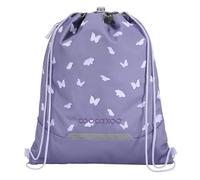 Coocazoo Bolsa de gimnasio con bolsillo con cremallera y cordón, elementos reflectantes, hebilla de fijación a mochila escolar, 10 litros, a partir de 3 grados, Reflective Wings - Púrpura, Alas
