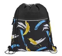 coocazoo Bolsa de gimnasio con bolsillo con cremallera y cordón, elementos reflectantes, trabillas para fijar a la mochila escolar, 10 litros, a partir de 3 grados, Crazy Artnight, Bolsa de gimnasia