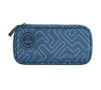 coocazoo Estuche con parche de , estuche para lápices, compartimento principal grande, trabillas para compás y escuadra, compartimento horario, bolsillo con cremallera, a partir de 3 grados, Blue Maze