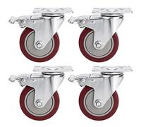 COOCHEER 4 ruedas giratorias de transporte para silla de oficina o carrito de la compra (rojo oscuro, 100 mm)
