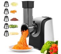 COOCHEER Cortador de verduras eléctrico 5 en 1, 150 W, rallador eléctrico, rallador de verduras, multifuncional para verduras, frutas y queso