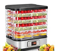 COOCHEER Deshidratador de Alimentos 8 Pisos Bandejas, Deshidratador de Frutas y Verduras 400W con Temporizador 72H y Temperatura ajustable, Pantalla LCD, sin BPA Transparente