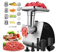 COOCHEER Picadora de Carne Eléctrica 2000W 5 en 1 con Cortador de Verduras