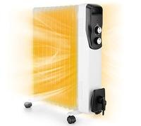 COOCHEER Radiador de Aceite, 2500 Radiador Eléctrico de Aceite, 3 Niveles, Recogecables, Termostato Regulable, Ruedas Giratorias, Protección sobrecalentamiento