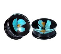 COOEAR 1 par de pendientes de gota de moda azul expansivo cósmico Star Piercing dilatador dilatador de 8 mm a 25 mm., 7/8"(22mm), Vidrio