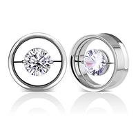 COOEAR 1 par de túneles de acero inoxidable, tapones para los oídos, calibradores de ojales para orejas, dilatador doble acampanado., 0g(8mm), Metal, arenisca