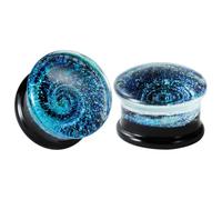 COOEAR Bouchons et Tunnels en verre Galaxy Piercing Expander Expander Stretchers Par Regalo Embalado Joyas Tamaño 6mm a 25mm.