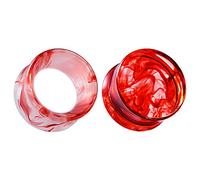 COOEAR Juego de 2 Pares de medidores para Orejas, túneles de Carne, dilatadores, Pendientes de acrílico Rojo, dilatador de Oreja, dilatador de Oreja, Piercing.