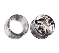 COOEAR Juego de 2 Pares de medidores para Orejas, túneles de Carne, dilatadores, Pendientes y dilatadores de Oreja de acrílico Gris, dilatador de Oreja.