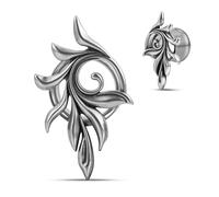 COOEAR Túnel de oreja de acero inoxidable con rosca trasera y calibradores de tapón para pendientes, diseño de elemento de pluma, expansor dilatador de piercing 00g (10mm).
