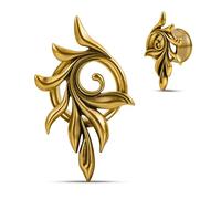 COOEAR Túnel de oreja de acero inoxidable con rosca y calibradores de tapón para aretes, diseño de elementos de plumas, expansor de piercing de 19 mm.