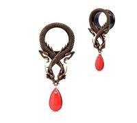 COOEAR Túnel de oreja doble acampanado, medidores de carne para orejas, dilatador de piercing con rosca trasera, 00g(10mm), Metal, Arenisca