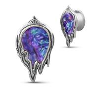 COOEAR Túnel de oreja y tapón de acero inoxidable, calibre de carne para pendientes, diseño de marco de fotos derretido, dilatador de piercing., 25 mm, Acero inoxidable, Arenisca