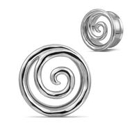 COOEAR Túnel de oreja y tapón de rosca, calibre de carne para aretes, diseño de caracol, expansor de 00 g (10 mm).